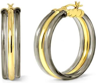 Gold & Honey Womens Ridge Lucite Hoop Earrings In Blackberry