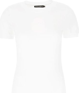 Dolce & Gabbana Jersey T-shirt - Dames - T-shirts - Wit - S - Katoen - Tops