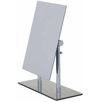 WENKO Specchio a terra regolabile in altezza Pinerolo, utilizzo orizzontale o verticale, Acciaio - vetro, 23x10x27-35 cm, cromato - Wenko
