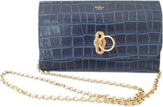 Mulberry Pre-owned Clutches, female, Blue, Size: ONE SIZE Pre-owned Leather Shoulder Bag