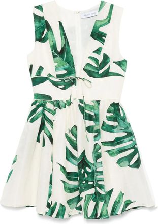 Raquel Diniz Chemisier con stampa foglie - Bianco