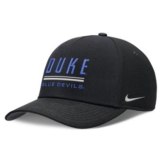 Nike Duke Sideline Practice Rise Nike Mens Dri-FIT College Adjustable Hat in Black | NC0600ADU-RKB
