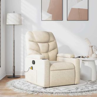 vidaXL Vidaxl - Sill&oacute;n De Masaje Reclinable De Tela Crema
