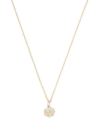 Sydney Evan 14kt yellow gold Camellia diamond necklace - women - Diamond/14kt Yellow Gold - One Size