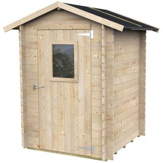 Alce Caseta De Jard&iacute;n De Madera, 146 X 146 Cm, Paredes De 19 Mm, Puerta De Plexigl&aacute;s, Abeto Natural