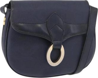 Dior Pre-owned Trotter Canvas Shoulder Bag - Dames - Vintage Schoudertas - Blauw - ONE Size - Leer - Vintage
