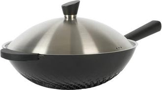 Kenmore Eugene 13 Inch Nonstick Cast Alumium Wok with Stainless Steel Lid in Black at Nordstrom