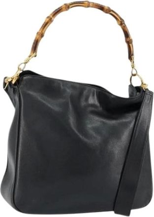 Gucci Pre-owned Handbags, female, Black, Size: ONE SIZE Pre-owned Vintage Leather Handbag