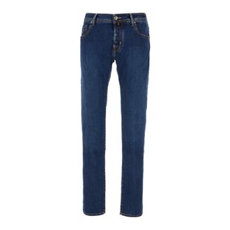 Jacob Cohen Slim Fit Jeans, male, Blue, W34, Stylish Denim Jeans Qe007