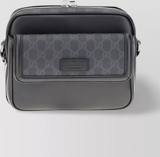 Gucci supreme fabric shoulder bag with flap pocket