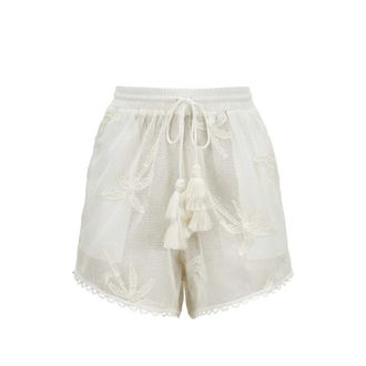 Farm Rio Palm Trees Tassel Mini Shorts