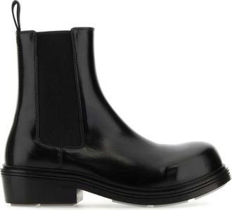 Bottega Veneta Black Leather Ankle Boots