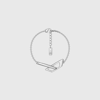 Diesel Stainless Steel Chain Bracelet - Bracelets - Unisex - Silver