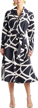 Natori Spiral Taffeta Oversized Shirtdress