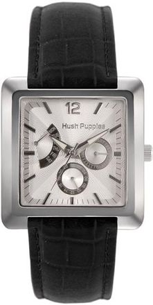 Hush Puppies Mens WATCH - Black Leather - One Size