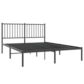 vidaXL Vidaxl - Estructura Cama Sin Colch&oacute;n Con Cabecero Metal Negro 140x190 Cm