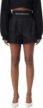 Alexander Wang Short Shorts, female, Black, S, Black Pleated High-Waisted Shorts
