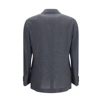 Brunello Cucinelli Mens Gray Wool Oves Aries Blazer Clothing