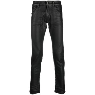 Salvatore Santoro Slim-fit Jeans, male, Black, Size: W33 Black Slim Cut Jeans with Logo Patch