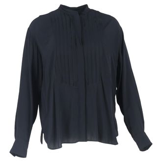 Isabel Marant Isabel Marant Amel geplooide blouse van cr&ecirc;pe de chine in zwarte viscose