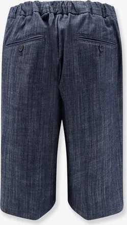 Hev&ograve; Mens Shorts Torre Lapillo Blue Cotton Blend