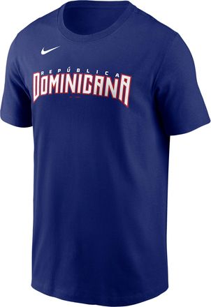 Nike Junior Caminero Dominican Republic National Baseball Team 2026 World Baseball Classic Nike Mens T-Shirt in Blue | N19947XW3D-WDF