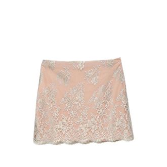 Valentino Lace-overlay Scalloped-edge Mini Skirt