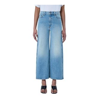 Khaite Wide Jeans, female, Blue, Size: W30 Wide-Leg Denim Culottes
