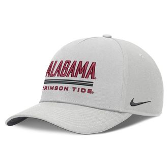 Nike Alabama Sideline Practice Rise Nike Mens Dri-FIT College Adjustable Hat in Grey | NC060BBABN-RKB