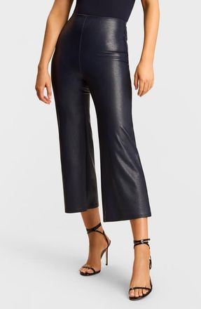 Commando Faux Leather Crop Wide Leg Pants in Navy at Nordstrom, Size X-Large