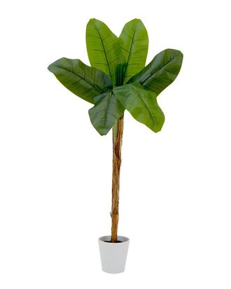 Nearly Natural 4Ft Artificial Banana Tree In Decorative Planter