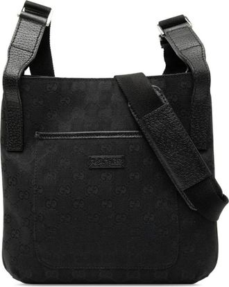 Gucci Pre-owned Cross Body Bags, female, Black, Size: ONE SIZE Pre-owned Vintage GG Monogram Canvas Crossbody Bag