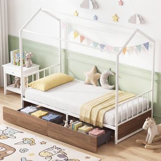 Costway Costway Single Size Bed Frame w/2 Drawers Platform Bed w/Headboard & Footboard