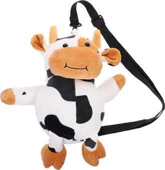 UPKOCH Adorable Cow Shape Plush Crossbody Bag for Fluffy Soft Handbag with Spot Pattern Cute and Practical Shoulder Bag for Shopping Travel Everyday Use