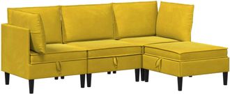 vidaXL Juego De Muebles De Sal&oacute;n 4 Uds. Amarillo Terciopelo Vidaxl
