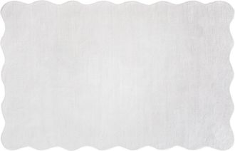 Vente-Unique Alfombra 100% lana hecha a mano con bordes ondulados - 200 x 290 cm - Marfil - PRISMELA