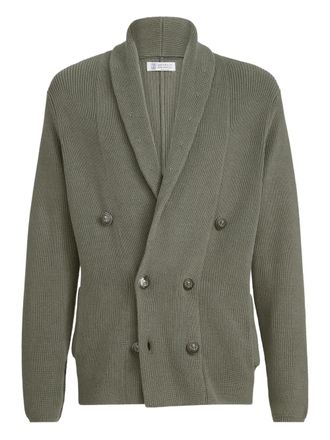 Brunello Cucinelli Geribbeld vest - Groen