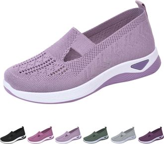 Generic Womens Comfort Walking Shoes, Woven Lightweight Breathable Orthopedic Sneakers with Soft Sole, Arch Support and Stretch Fit