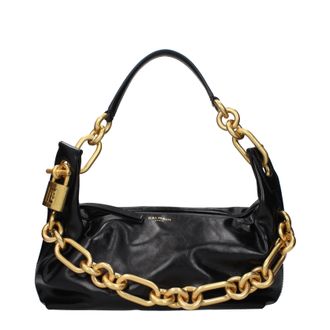 Balmain Umh&auml;ngetaschen Damen Schwarzes Leder