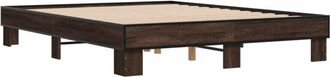 vidaXL Bed Frame without Mattress Brown Oak 150x200 cm King Size Vidaxl