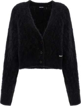 Rotate Black Flufy Knit Cardigan