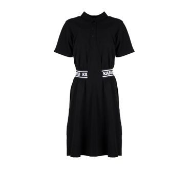 Karl Lagerfeld Piqu&eacute; Polo Jurk - Dames - Korte kleedjes - Zwart - S - Katoen - Kleedjes