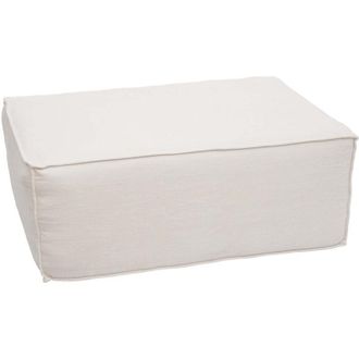 Hhg [NON UTILIZZATO] Ottomano pouf per divani HHG-399, poggiapiedi, chaise longue, stoffa/tessuto 300 g/m&sup2; 38x97x70 cm, avorio