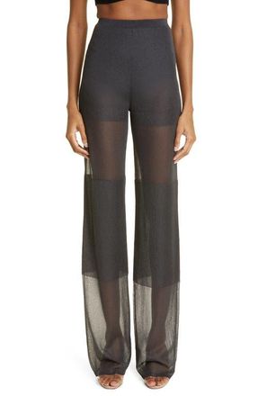 Sally Lapointe Paneled Sheer Mesh Pants in Black at Nordstrom, Size Medium