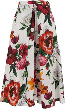 Dolce & Gabbana Flower Print Pleated Skirt