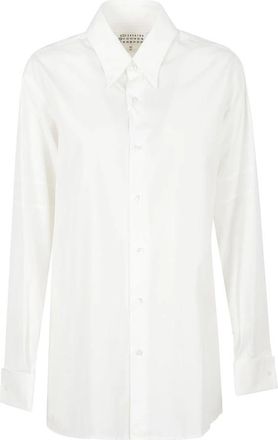 Maison Margiela Katoenen Poplin Shirt - Dames - Overhemden - Wit - XS - Katoen - Overhemden