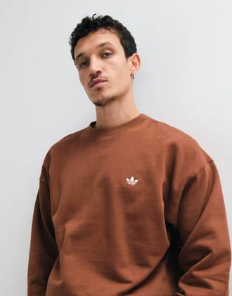 adidas Originals felpa ampia girocollo marrone