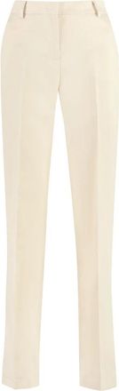 Pantaloni Torino Ambra Katoen-Linnen Broek - Dames - Straight fit broeken - Beige - M - Katoen - Broeken