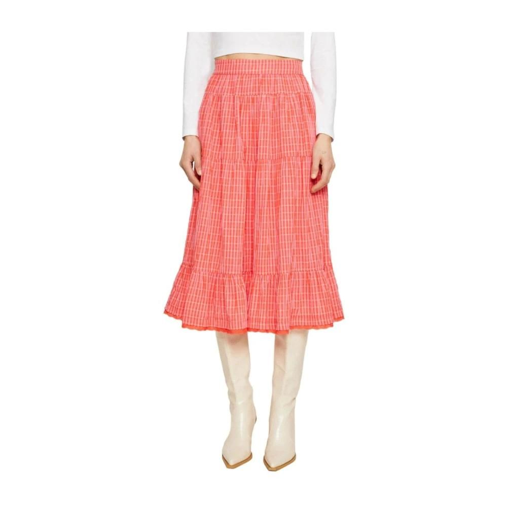 Jupe NAF NAF Motif Feuillages Rouge Et Blanc - Taille 40, Neuve Sans étiquettes