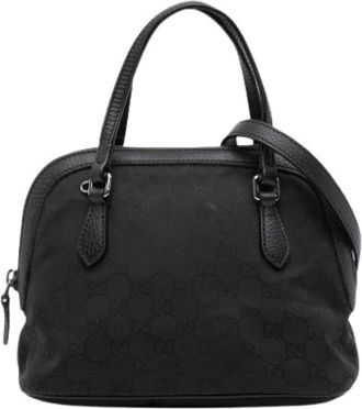 Gucci Pre-owned Handbags, female, Black, Size: ONE SIZE Pre-owned Nylon Handbag